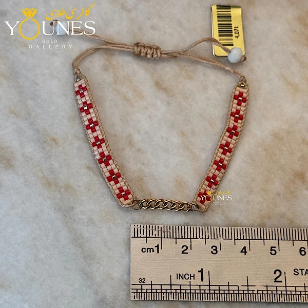 دستبند میوکی قرمز صورتی کارتیر طلا